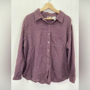 Faded Glory Vintage Woman’s Button Down Oversize Flannel Purple & Brown Size 18W